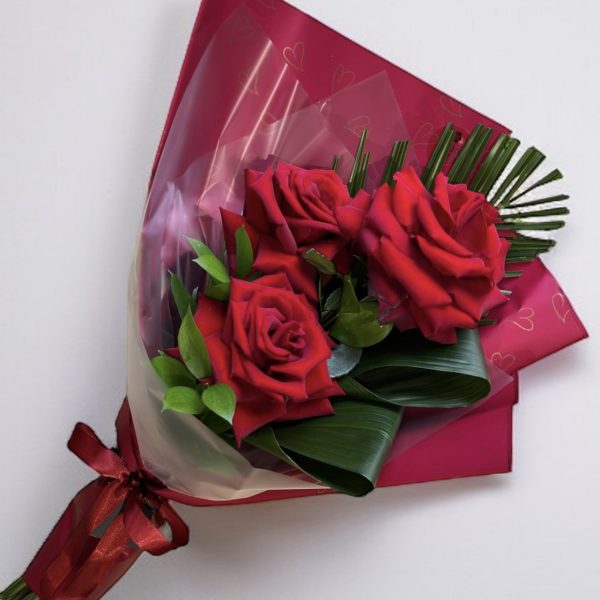 bouquet trio de rosas importadas edição especial amor