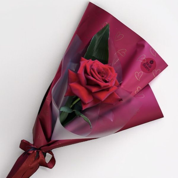 bouquet solitária de rosa importada edição especial amor