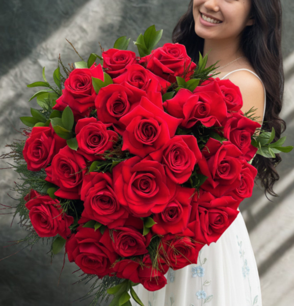 bouquet clássico de 24 rosas importadas